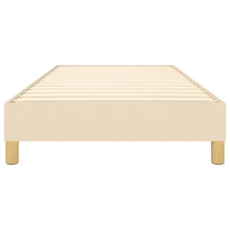 Cadre de lit à ressorts crème 80x200 cm tissu