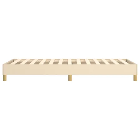 Cadre de lit à ressorts crème 80x200 cm tissu