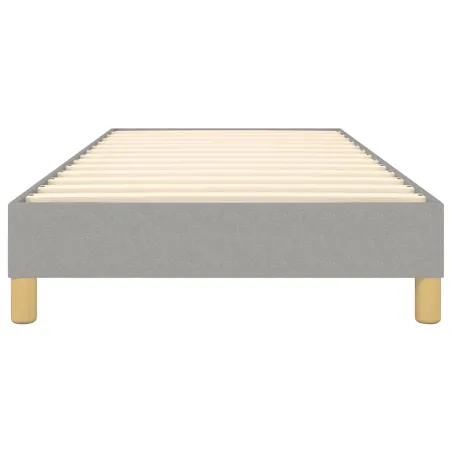 Cadre de lit à ressorts gris clair 90x190 cm tissu