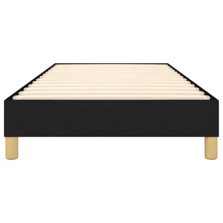 Cadre de lit à ressorts noir 90x190 cm tissu