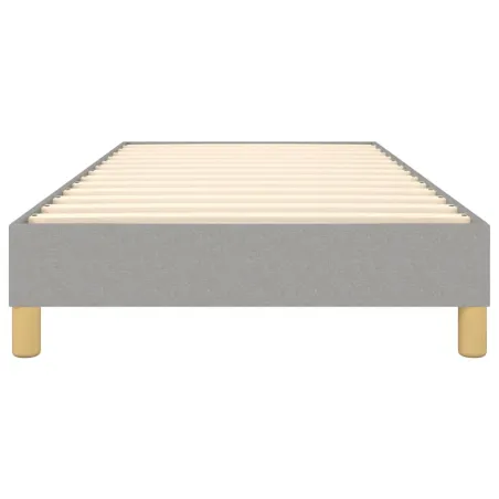Cadre de lit à ressorts gris clair 90x200 cm tissu