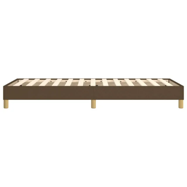 Cadre de lit à ressorts marron foncé 90x200 cm tissu