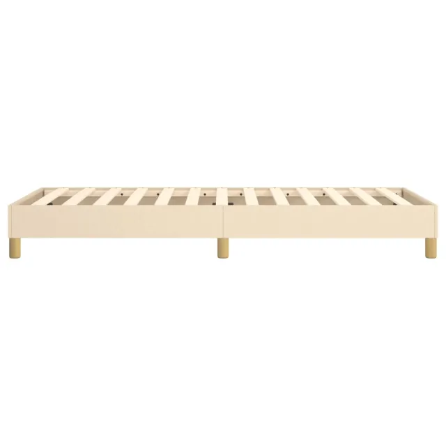 Cadre de lit à ressorts crème 90x200 cm tissu