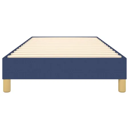 Cadre de lit à ressorts bleu 90x200 cm tissu