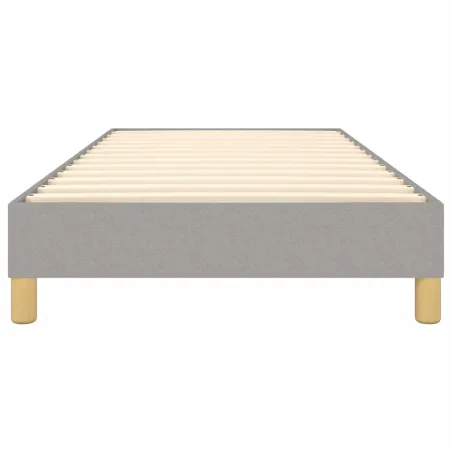 Cadre de lit à ressorts gris clair 100x200 cm tissu