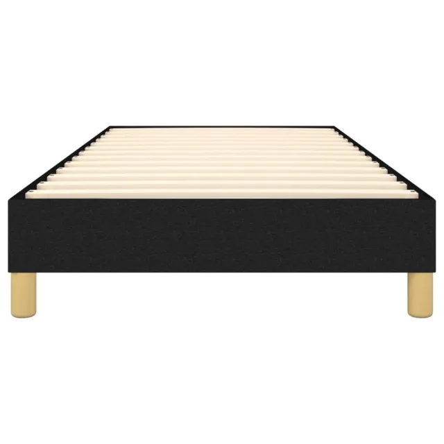 Cadre de lit à ressorts noir 100x200 cm tissu