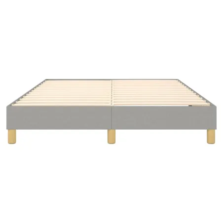 Cadre de lit à ressorts gris clair 140x190 cm tissu
