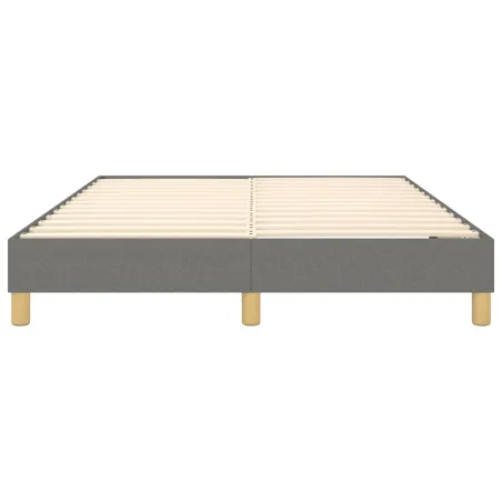 Cadre de lit à ressorts gris foncé 140x190 cm tissu