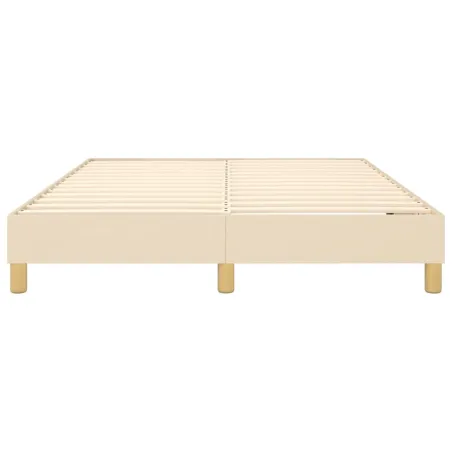 Cadre de lit à ressorts crème 140x190 cm tissu