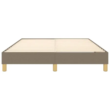 Cadre de lit à ressorts taupe 140x200 cm tissu