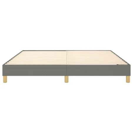 Cadre de lit à ressorts gris foncé 160x200 cm tissu