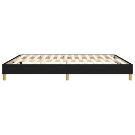 Cadre de lit à ressorts noir 160x200 cm tissu