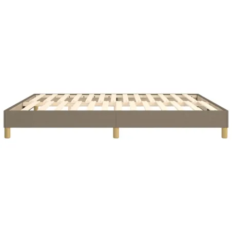 Cadre de lit à ressorts taupe 160x200 cm tissu