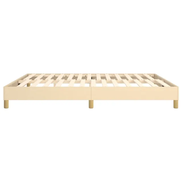 Cadre de lit à ressorts crème 160x200 cm tissu