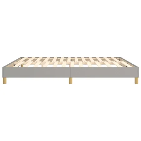 Cadre de lit à ressorts gris clair 180x200 cm tissu