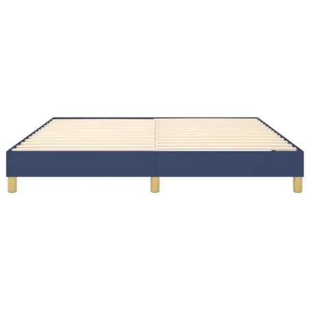 Cadre de lit à ressorts bleu 180x200 cm tissu