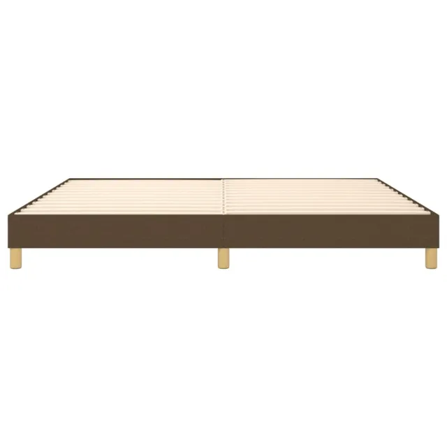 Cadre de lit à ressorts marron foncé 200x200 cm tissu