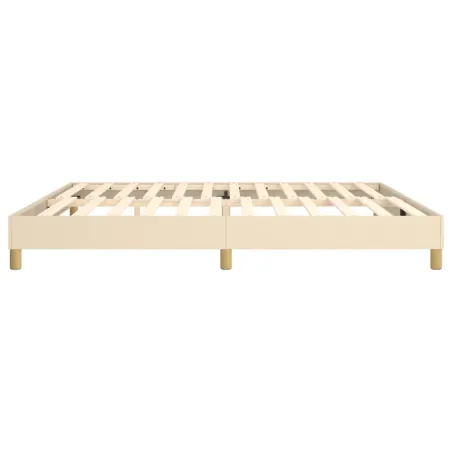 Cadre de lit à ressorts crème 200x200 cm tissu