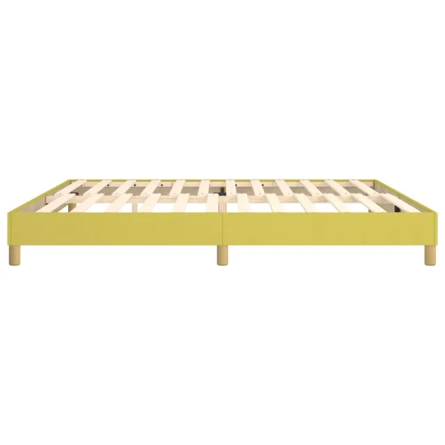 Cadre de lit à ressorts vert 200x200 cm tissu