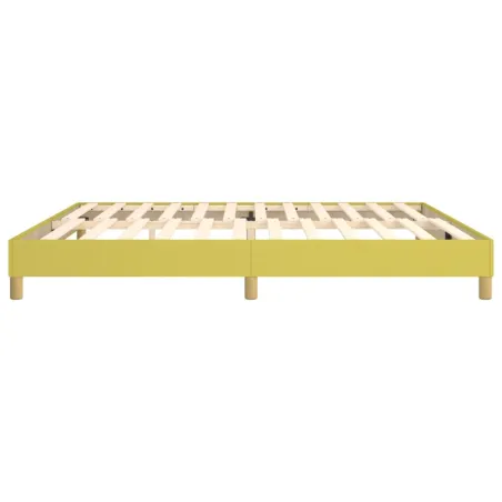 Cadre de lit à ressorts vert 200x200 cm tissu