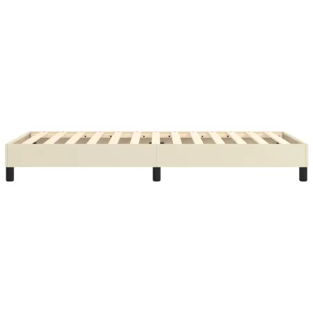 Cadre de lit à ressorts crème 100x200 cm similicuir