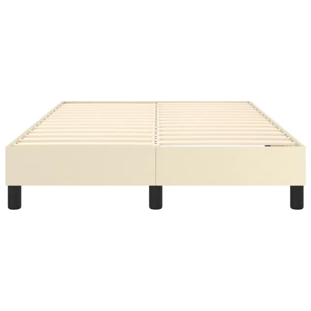 Cadre de lit à ressorts Crème 120x200 cm Similicuir
