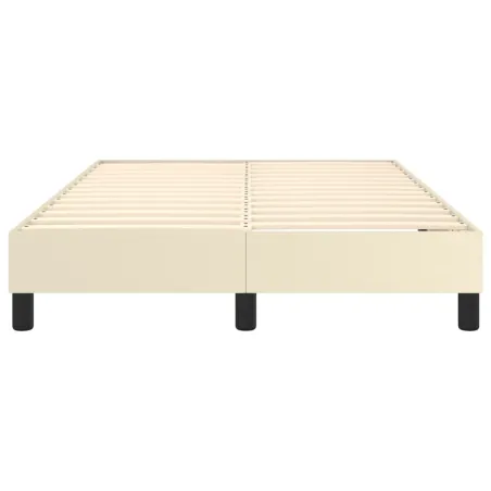 Cadre de lit à ressorts Crème 120x200 cm Similicuir