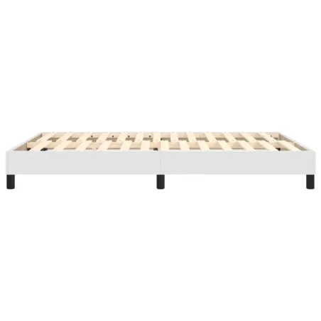 Cadre de lit à ressorts blanc 140x190 cm similicuir