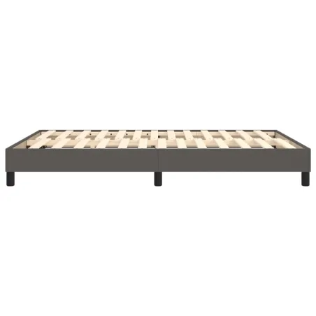 Cadre de lit à ressorts gris 140x190 cm similicuir