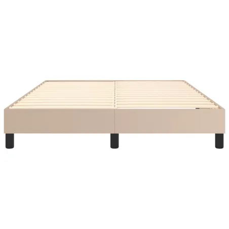 Cadre de lit à ressorts cappuccino 140x190 cm similicuir