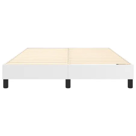 Cadre de lit à ressorts blanc 140x200 cm similicuir
