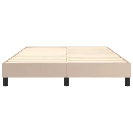 VidaXL Cadre de lit à ressorts cappuccino 140x200 cm similicuir
