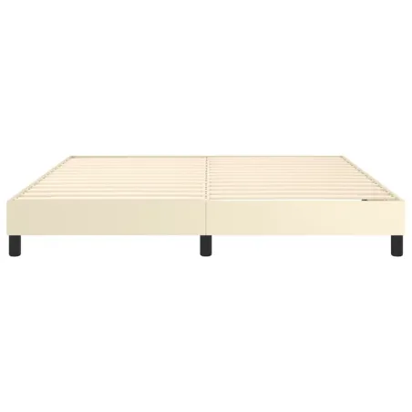 Cadre de lit à ressorts Crème 160x200 cm Similicuir