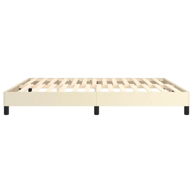 Cadre de lit à ressorts Crème 160x200 cm Similicuir