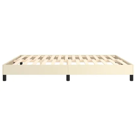 Cadre de lit à ressorts Crème 160x200 cm Similicuir