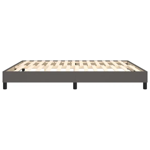 Cadre de lit à ressorts gris 160x200 cm similicuir