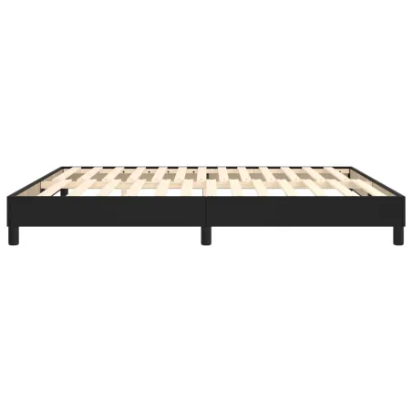 Cadre de lit à ressorts noir 180x200 cm similicuir