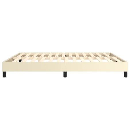Cadre de lit à ressorts crème 180x200 cm similicuir
