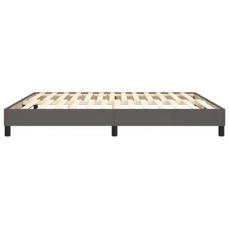 Cadre de lit à ressorts gris 180x200 cm similicuir