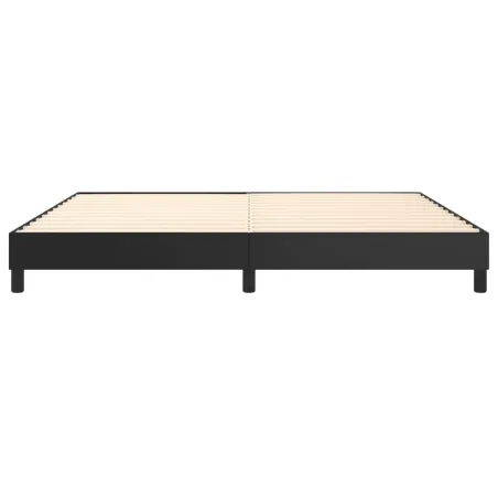 Cadre de lit à ressorts noir 200x200 cm similicuir