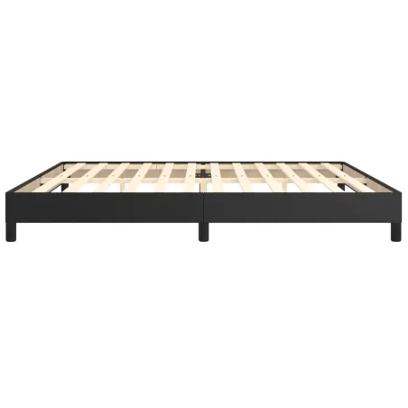 Cadre de lit à ressorts noir 200x200 cm similicuir