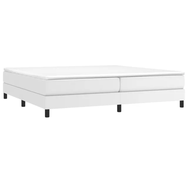 Cadre de lit à ressorts blanc 200x200 cm similicuir