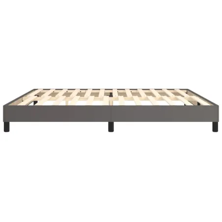 Cadre de lit à ressorts gris 200x200 cm similicuir