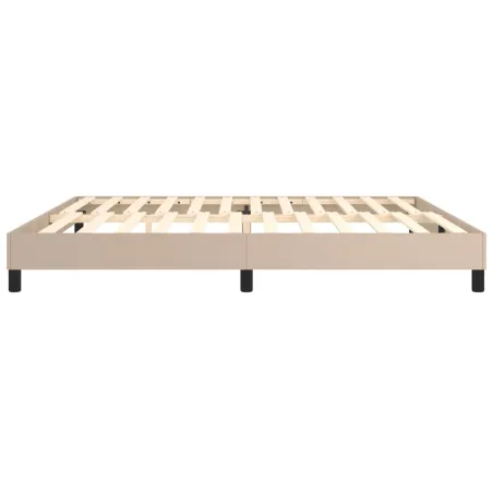Cadre de lit à ressorts cappuccino 200x200 cm similicuir