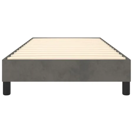 Cadre de lit à ressorts gris foncé 90x200 cm velours