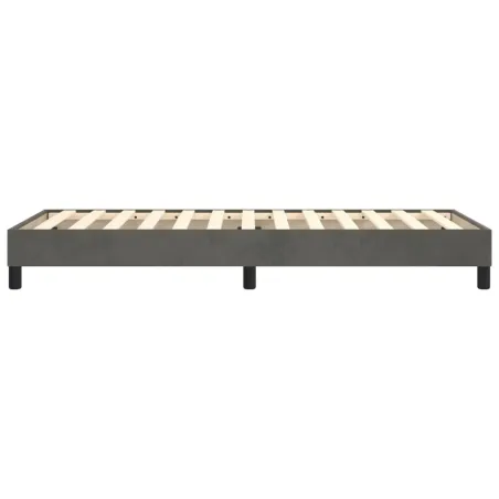 Cadre de lit à ressorts gris foncé 90x200 cm velours