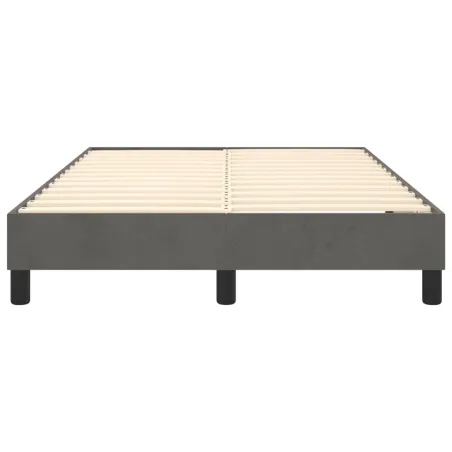 Cadre de lit à ressorts gris foncé 120x200 cm velours