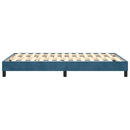 Cadre de lit à ressorts bleu foncé 120x200 cm velours