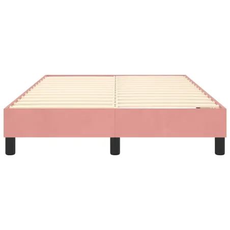Cadre de lit à ressorts rose 120x200 cm velours