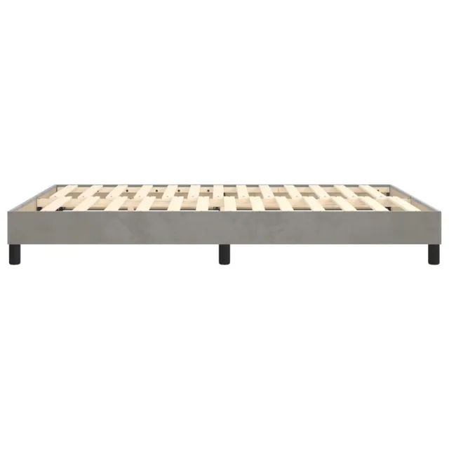 Cadre de lit à ressorts gris clair 140x190 cm velours